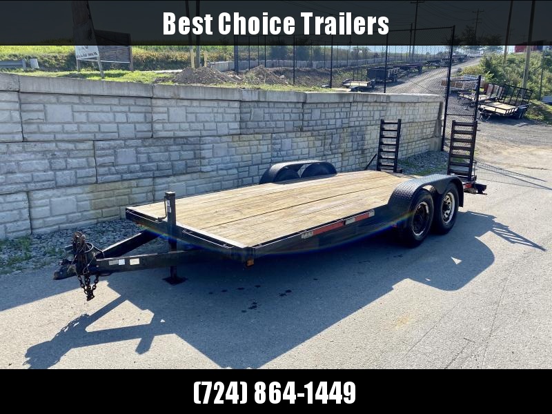 USED Top Brand 7x18' Equipment Trailer 9900# GVW * STAND UP RAMPS * ADJUSTABLE COUPLER * DROP LEG JACK * RUBRAIL/STAKE POCKETS USED Top Brand 7x18' Equipment Trailer 9900# GVW * STAND UP RAMPS * ADJUSTABLE COUPLER * DROP LEG JACK * RUBRAIL/STAKE POCKETS