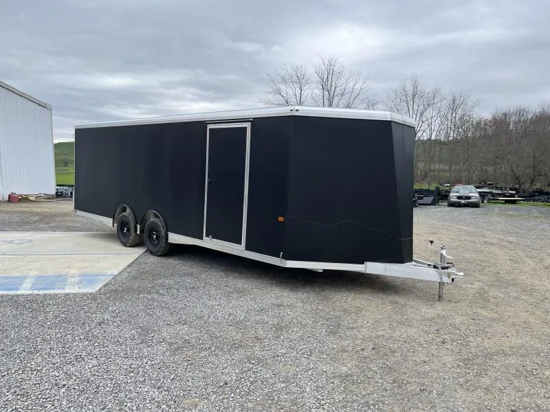 2026 NEO 8.5x22' NCBS Aluminum Enclosed Car Trailer 9990# GVW * MATTE BLACK EXTERIOR * FULL ESCAPE DOOR * SPREAD AXLE * INTEGRATED FRAME * ALUMINUM WHEELS * SCREWLESS * 1PC ROOF * RV DOOR * NXP LATCHES