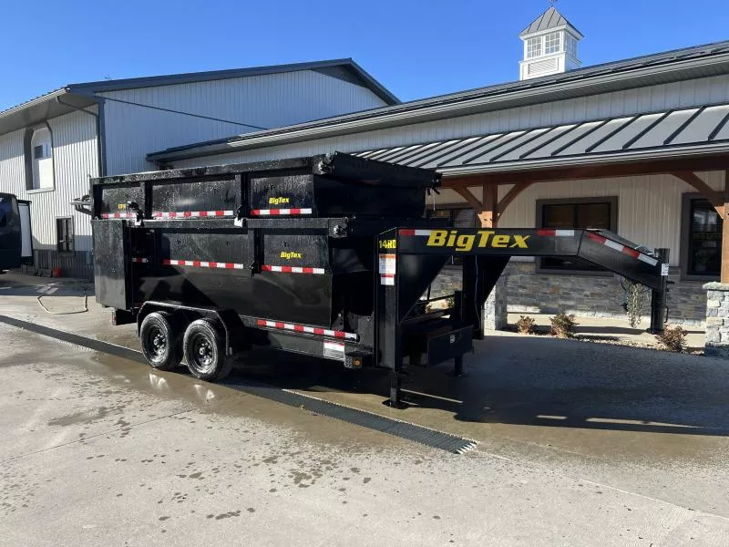 2026 Big Tex 7x14' Gooseneck Rolloff Dump Trailer 14000# GVW * DUAL BATTERIES * I-BEAM FRAME * WINCH WITH ROLLER