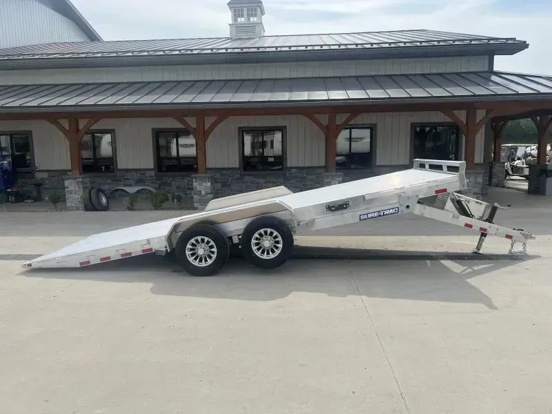 2026 Sure Trac 7x20' Aluminum Power Tilt Car Hauler Trailer 9990# GVW * POWER TILT * EXTRUDED ALUMINUM FLOOR * ALUMINUM TOOLBOX * 8" CHANNEL FRAME * REMOVABLE FENDERS * ALUMINUM WHEELS * DROP JACK * INTEGRATED TAIL LIGHTS
