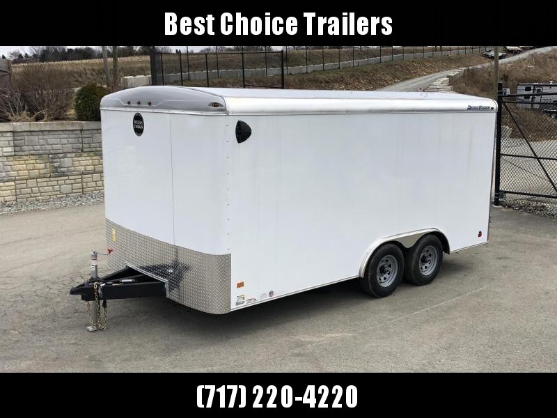 2021 Wells Cargo 8.5x16' Road Force Enclosed Cargo Trailer 9990# GVW * SILVER EXTERIOR * 5200# AXLES * RAMP DOOR * ROUND TOP * SCREWLESS .030 EXTERIOR * 6'6" HEIGHT * TUBE STUDS * 1 PC ROOF * 16" O.C. WALLS/FLOOR * RV DOOR * ARMOR GUARD * TRIPLE TONGUE * 2021 Wells Cargo 8.5x16' Road Force Enclosed Cargo Trailer 9990# GVW * SILVER EXTERIOR * 5200# AXLES * RAMP DOOR * ROUND TOP * SCREWLESS .030 EXTERIOR * 6'6" HEIGHT * TUBE STUDS * 1 PC ROOF * 16" O.C. WALLS/FLOOR * RV DOOR * ARMOR GUARD * TRIPLE TONGUE *