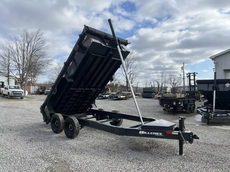 2026 Hillcrest Trailers 7x14' Dump Trailer 17600 GVW * 8000# AXLES * 17.5" 16-PLY TIRES * 12-TON TELESCOPIC HOIST * OVERSIZE TOOLBOX * I-BEAM FRAME * 7GA FLOOR * DELUXE TARP * STRONG RAIL * HD COUPLER * JACKSTANDS * 12" O.C. C/M