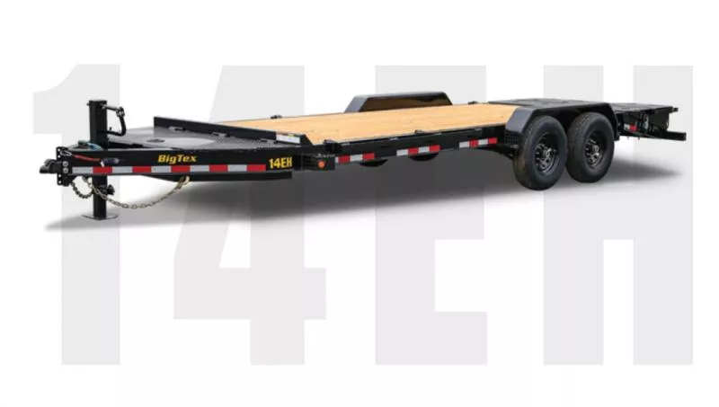 2026 Big Tex Trailers 14EH 7x20' I-Beam Equipment Trailer 14000# GVW * FULL WIDTH RAMPS * RUBRAIL/STAKE POCKETS/D-RINGS * OVERSIZE INTEGRATED TOOLBOX * ADJUSTABLE CAST COUPLER * REMOVABLE FENDERS * SIDE STEPS