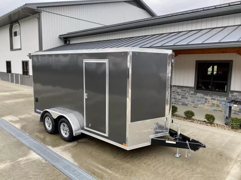 2026 Sure-Trac 7x14' Enclosed Cargo Trailer 7000# GVW * 7' HEIGHT - UTV PKG * CHARCOAL * TORSION * SCREWLESS * ALUM WHEELS * 1PC ROOF * 6'6" H * 6" FRAME