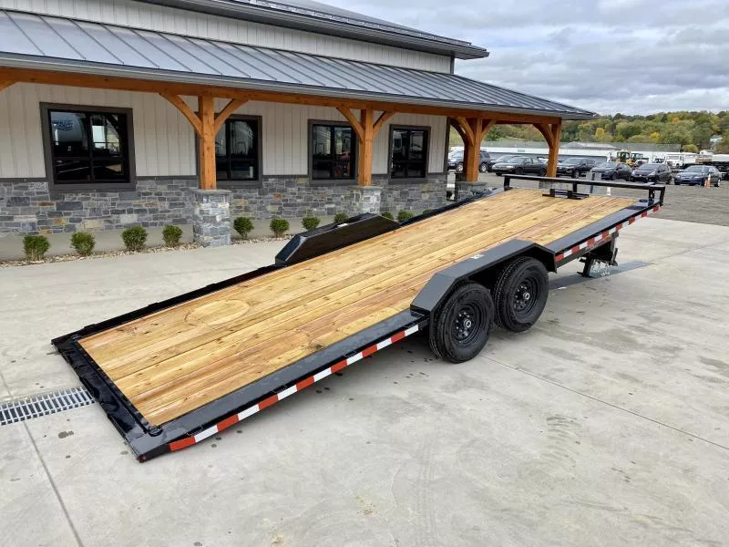 2026 H&H 102x22' Power Tilt Buggy Car Hauler Trailer 14000# GVW * 15K HYDRAULIC JACK * DUAL TOOLBOXES * DRIVE OVER FENDERS * OUTRIGGERS W/ 102" DECK WIDTH * WINCH PLATE * ADJUSTABLE COUPLER