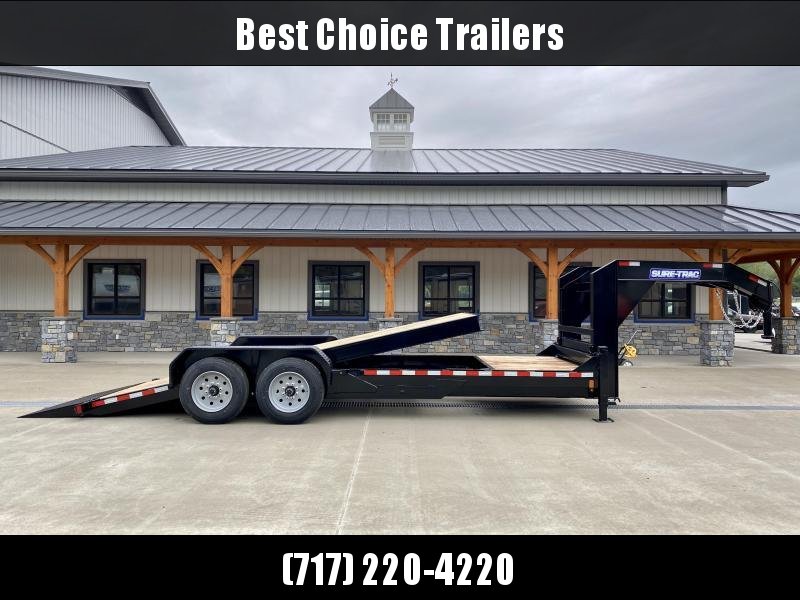 2021 Sure-Trac 7x22' Gooseneck Power Tilt Equipment Trailer 16000# GVW * 8K AXLE UPGRADE * FULL DECK POWER TILT * TOOLBOX * DUAL HYDRAULIC JACKS * D-RINGS/RUBRAIL/STAKE POCKETS * OAK DECKING * 17.5" RUBBER 2021 Sure-Trac 7x22' Gooseneck Power Tilt Equipment Trailer 16000# GVW * 8K AXLE UPGRADE * FULL DECK POWER TILT * TOOLBOX * DUAL HYDRAULIC JACKS * D-RINGS/RUBRAIL/STAKE POCKETS * OAK DECKING * 17.5" RUBBER