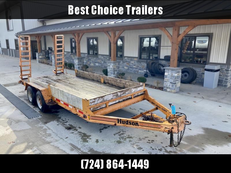 USED Hudson 7x16' Equipment Trailer 9950# GVW * STAND UP RAMPS * ADJUSTABLE PINTLE COUPLER * STRAIGHT DECK * AS-IS USED Hudson 7x16' Equipment Trailer 9950# GVW * STAND UP RAMPS * ADJUSTABLE PINTLE COUPLER * STRAIGHT DECK * AS-IS