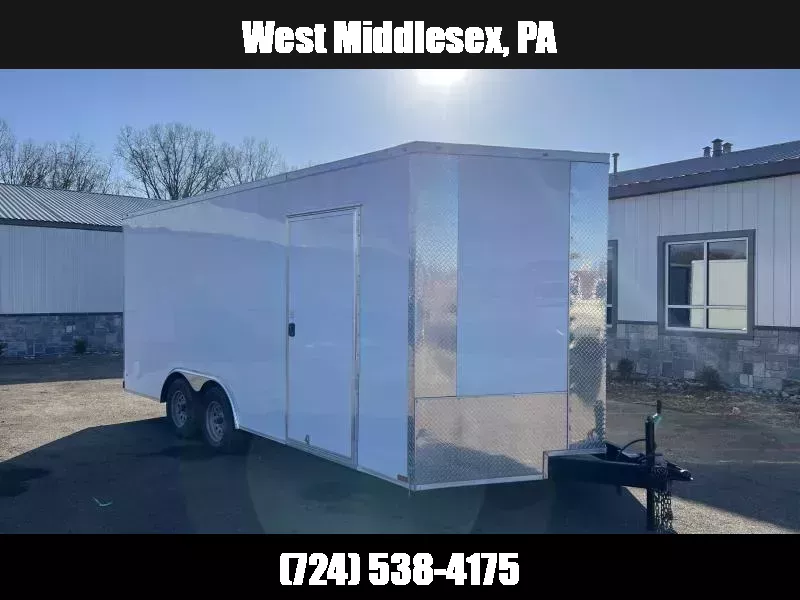 2026 Xtreme Cargo 8.5x16' Enclosed Car Hauler Trailer 7000# GVW * 7' HEIGHT UTV PKG * WHITE EXTERIOR * .080 POLYCOR SEMI-SCREWLESS * RV DOOR * PLYWOOD WALLS AND FLOOR * TUBE STUDS * D-RINGS * 6" TUBE FRAME 1763134948