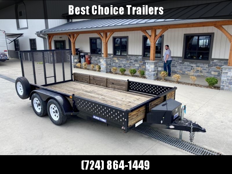 USED 2016 Sure-Trac 7x14' Tube Top ATV Side Ramps Utility Landscape Trailer 7000# GVW * SPARE TIRE * TOOLBOX * WOOD SIDES - D-RINGS USED 2016 Sure-Trac 7x14' Tube Top ATV Side Ramps Utility Landscape Trailer 7000# GVW * SPARE TIRE * TOOLBOX * WOOD SIDES - D-RINGS