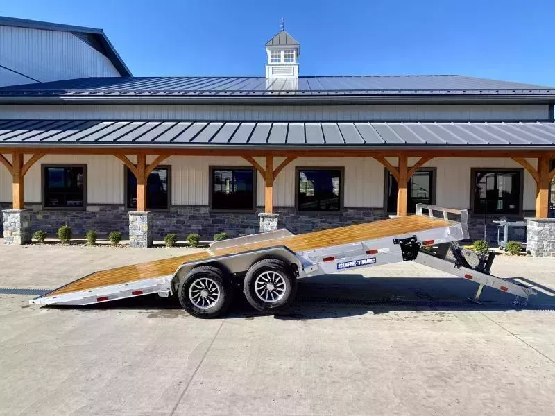 2026 Sure Trac 7x20' Aluminum Power Tilt Car Hauler Trailer 9990# GVW * POWER TILT * ALUMINUM TOOLBOX * 8" CHANNEL FRAME * REMOVABLE FENDERS * ALUMINUM WHEELS * DROP JACK