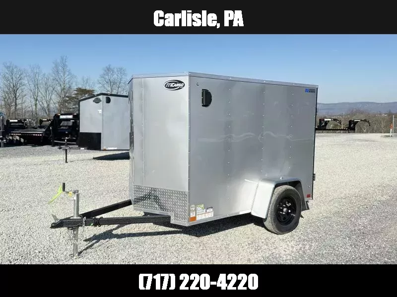 2026 ITI Cargo 5x8' Enclosed Cargo Trailer 2990# GVW * SILVER EXTERIOR * BLACKOUT PACKAGE * BLACK ALUMINUM WHEELS * 16" O.C. * SEMI-SCREWLESS * .030 EXTERIOR * 1 PC ALUMINUM ROOF * TRUCKBED LINER ON TONGUE AND SILLS * UNDERCOATED * VAPOR BARRIER 1765037694