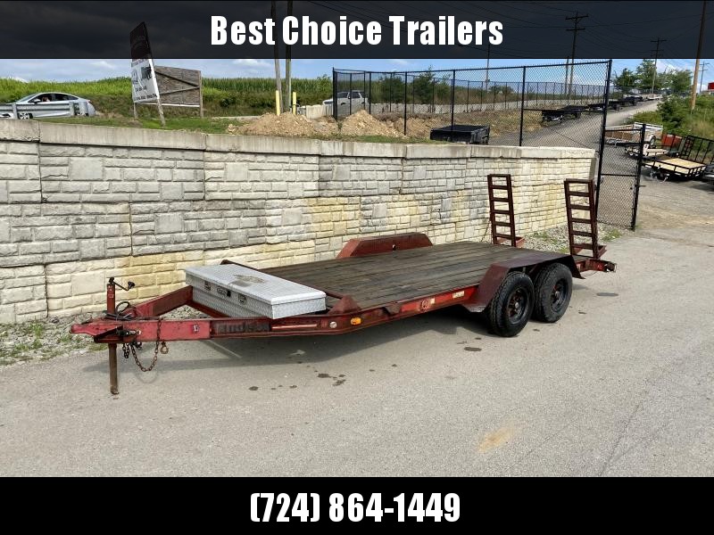 USED Hudson Brothers 6.5x16' Equipment Trailer 9950# GVW * STAND UP RAMPS * D-RINGS * TOOLBOX USED Hudson Brothers 6.5x16' Equipment Trailer 9950# GVW * STAND UP RAMPS * D-RINGS * TOOLBOX