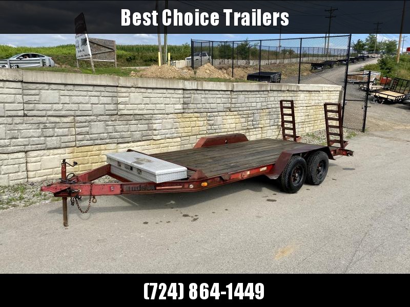 USED Hudson Brothers 6.5x16' Equipment Trailer 9950# GVW * STAND UP RAMPS * D-RINGS * TOOLBOX USED Hudson Brothers 6.5x16' Equipment Trailer 9950# GVW * STAND UP RAMPS * D-RINGS * TOOLBOX