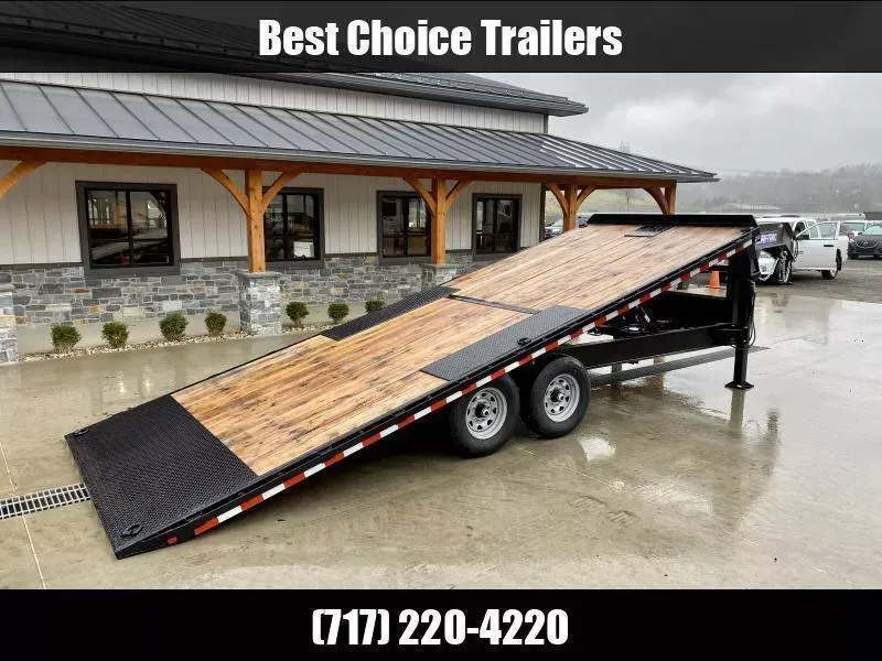 2026 Sure-Trac 102x24' Gooseneck Power Tilt Deckover 15000# GVW * DUAL HYDRAULIC JACKS * WINCH PLATE * DUAL PISTON * FRONT TOOLBOX * 10" I-BEAM MAINFRAME * RUBRAIL/STAKE POCKETS/PIPE SPOOLS/8 D-RINGS