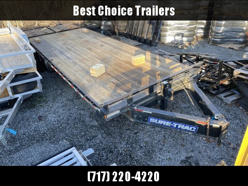 USED 2018 Sure-Trac 102x25' HD Beavertail Deckover Trailer 17600# GVW * 8000# AXLES * 17.5" 16-PLY TIRES * 3 3/8" BRAKES * FULL WIDTH RAMPS (STAND UP OR FLIPOVER) * 12" I-BEAM * PIERCED FRAME * RUBRAIL/STAKE POCKETS/PIPE SPOOLS/10 D-RINGS USED 2018 Sure-Trac 102x25' HD Beavertail Deckover Trailer 17600# GVW * 8000# AXLES * 17.5" 16-PLY TIRES * 3 3/8" BRAKES * FULL WIDTH RAMPS (STAND UP OR FLIPOVER) * 12" I-BEAM * PIERCED FRAME * RUBRAIL/STAKE POCKETS/PIPE SPOOLS/10 D-RINGS