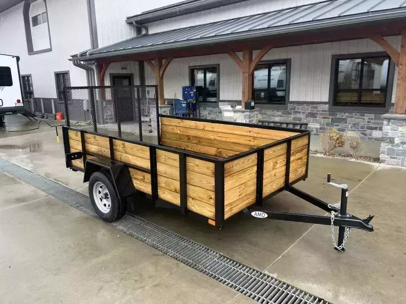 2026 AMO 78x10' High Side Utility Landscape Trailer 2990# GVW * 4-BOARD HIGH SIDE * 2' SIDES * TOOLESS GATE REMOVAL * TIE DOWNS