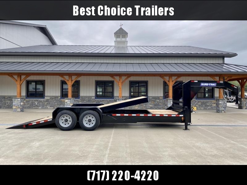 2021 Sure-Trac 7x22' Gooseneck Power Tilt Equipment Trailer 16000# GVW * 8K AXLE UPGRADE * FULL DECK POWER TILT * TOOLBOX * DUAL HYDRAULIC JACKS * D-RINGS/RUBRAIL/STAKE POCKETS * OAK DECKING * 17.5" RUBBER 2021 Sure-Trac 7x22' Gooseneck Power Tilt Equipment Trailer 16000# GVW * 8K AXLE UPGRADE * FULL DECK POWER TILT * TOOLBOX * DUAL HYDRAULIC JACKS * D-RINGS/RUBRAIL/STAKE POCKETS * OAK DECKING * 17.5" RUBBER