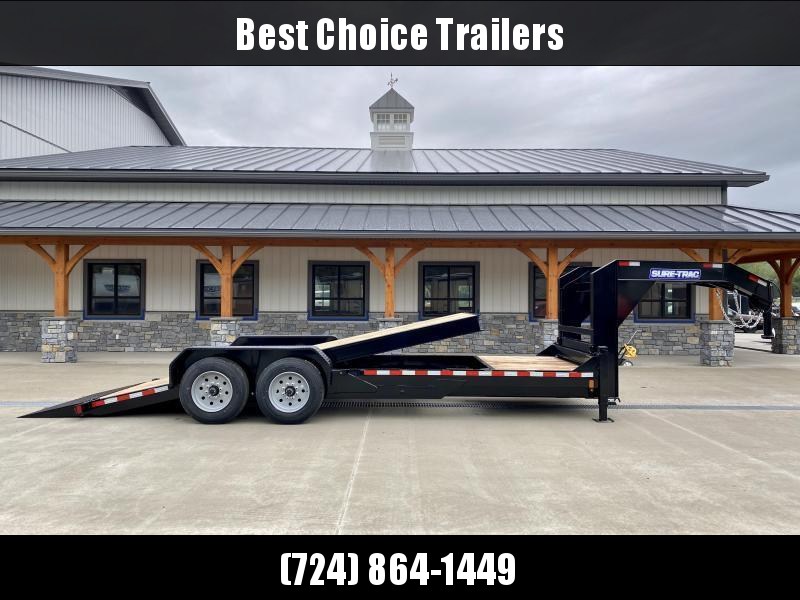 2021 Sure-Trac 7x22' Gooseneck Power Tilt Equipment Trailer 16000# GVW * 8K AXLE UPGRADE * FULL DECK POWER TILT * TOOLBOX * DUAL HYDRAULIC JACKS * D-RINGS/RUBRAIL/STAKE POCKETS * OAK DECKING * 17.5" RUBBER 2021 Sure-Trac 7x22' Gooseneck Power Tilt Equipment Trailer 16000# GVW * 8K AXLE UPGRADE * FULL DECK POWER TILT * TOOLBOX * DUAL HYDRAULIC JACKS * D-RINGS/RUBRAIL/STAKE POCKETS * OAK DECKING * 17.5" RUBBER