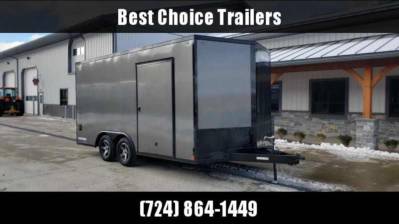 2022 Sure-Trac 8.5x16' Enclosed Cargo Trailer 7000# GVW * CHARCOAL BLACKOUT PKG * PRO SERIES * TORSION * BACKUP LIGHTS * SCREWLESS * 1 PIECE ALUMINUM ROOF * PLYWOOD * TUBE STUDS * ALUMINUM WHEELS 2022 Sure-Trac 8.5x16' Enclosed Cargo Trailer 7000# GVW * CHARCOAL BLACKOUT PKG * PRO SERIES * TORSION * BACKUP LIGHTS * SCREWLESS * 1 PIECE ALUMINUM ROOF * PLYWOOD * TUBE STUDS * ALUMINUM WHEELS