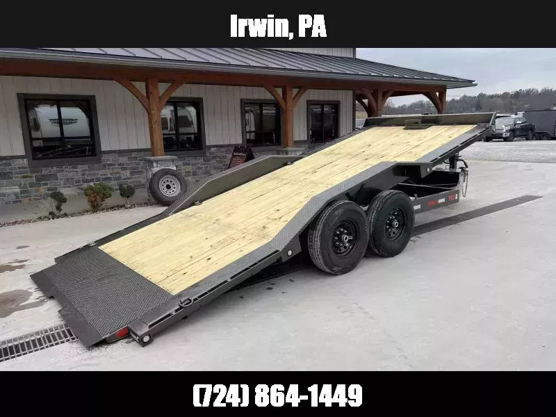 2026 MAXX-D 102x24' Equipment Trailer 14000 GVW * TORSION SUSPENSION * WIRELESS REMOTE * 8" CHANNEL TONGUE AND FRAME * FULL DECK TILT * TOOLBOX AND TOOL TRAY * WINCH PLATE * 102" DECK/DRIVE OVER FENDERS 1764467226