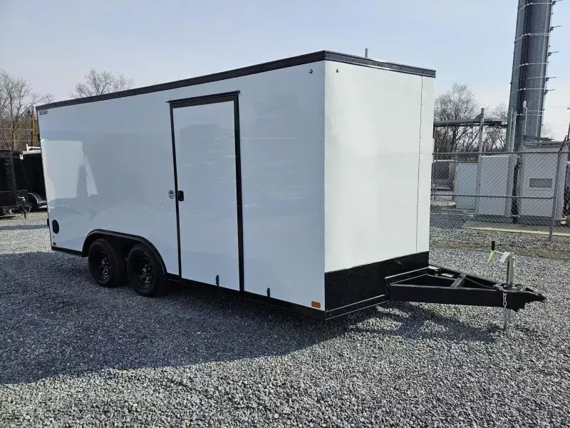 2026 ITI Cargo 8.5x16 Enclosed Cargo Trailer 9990# GVW * SILVER BLACKOUT EXTERIOR * SCREWLESS EXTERIOR * POLYCOR .080 * 7' HEIGHT * 4 LADDER RACKS * ALUMINUM WHEELS * 1 PC ALUMINUM ROOF * TRUCKBED LINER ON TONGUE/SILLS * UNDERCOATED