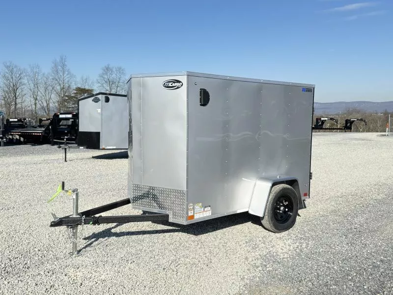 2026 ITI Cargo 5x8' Enclosed Cargo Trailer 2990# GVW * SILVER EXTERIOR * BLACKOUT PACKAGE * BLACK ALUMINUM WHEELS * 16" O.C. * SEMI-SCREWLESS * .030 EXTERIOR * 1 PC ALUMINUM ROOF * TRUCKBED LINER ON TONGUE AND SILLS * UNDERCOATED * VAPOR BARRIER