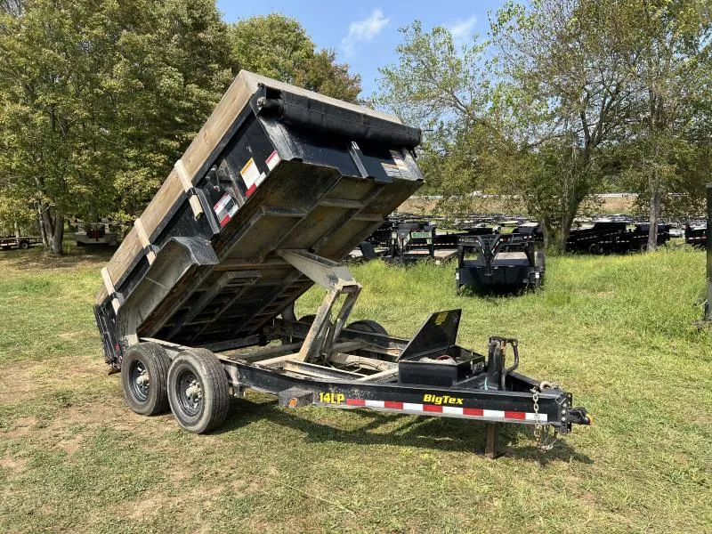 USED 2021 Big Tex Trailers 7X12 9990 GVW Dump Trailer * SCISSOR HOIST * SLIDE IN RAMPS * I-BEAM FRAME * ADJUSTABLE COUPLER * TOOLBOX * TARP KIT * STAKE POCKETS * SPARE MOUNT *3 WAY COMBO GATE * REAR STAB JACKS *