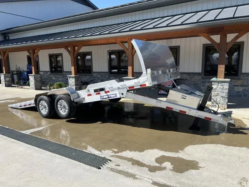 2026 Sure Trac 7x20' Deluxe Aluminum Power Tilt Car Hauler Trailer 9990# GVW * ROCK GUARD * DUAL TOOLBOXES * 15K HYDRAULIC JACK * EXTRUDED ALUMINUM FLOOR * * 8" CHANNEL FRAME * REMOVABLE FENDERS * ALUMINUM WHEELS
