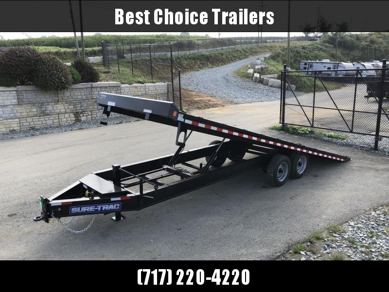 2021 Sure-Trac 102x24' Power Tilt Deckover 17600# GVW * SCISSOR HOIST * HYDRAULIC JACK * 8000# AXLES * 17.5" 16-PLY TIRES * WINCH PLATE * OAK DECK UPGRADE * 3 3/8" BRAKES * 4X4X1/4" TUBE BED RUNNERS * RUBRAIL/STAKE POCKETS/PIPE SPOOLS/8 D-RINGS * LOW LOAD 2021 Sure-Trac 102x24' Power Tilt Deckover 17600# GVW * SCISSOR HOIST * HYDRAULIC JACK * 8000# AXLES * 17.5" 16-PLY TIRES * WINCH PLATE * OAK DECK UPGRADE * 3 3/8" BRAKES * 4X4X1/4" TUBE BED RUNNERS * RUBRAIL/STAKE POCKETS/PIPE SPOOLS/8 D-RINGS * LOW LOAD