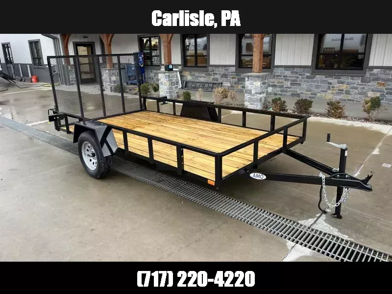 2026 AMO 6.5x12' Angle Iron Utility Landscape Trailer w/ Gate 2990# GVW * A-FRAME TONGUE * 4' GATE * TREATED WOOD FLOOR * A-FRAME JACK * 15" RADIAL TIRES * SPRING ASSITED GATE * FOLD IN GATE * TUBE GATE CROSSMEMBERS 1761926182