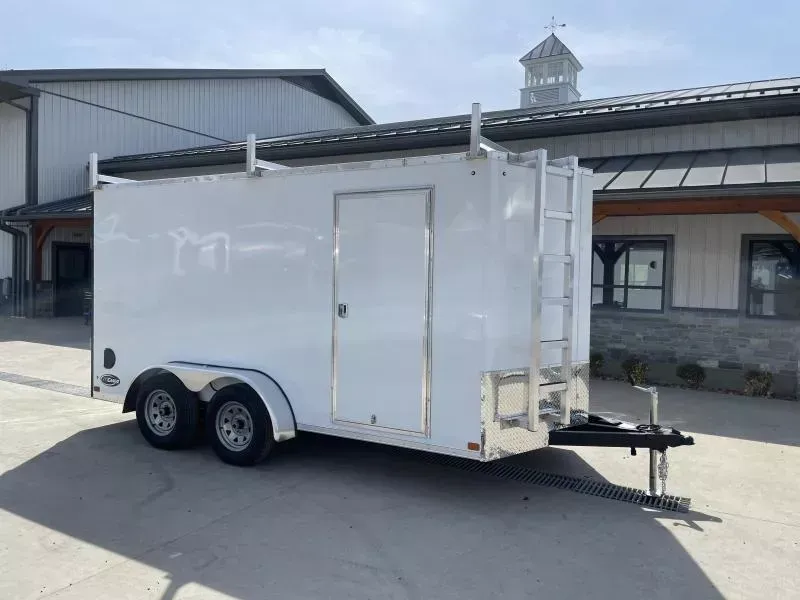 2026 ITI Cargo 7x16' Enclosed Cargo Trailer 7000# GVW * 7' HEIGHT - UTV * 3 LADDER RACKS * SILVER EXTERIOR * SCREWLESS .030 EXTERIOR * BLACK ALUMINUM WHEELS * 16" O.C. WALLS * 1 PC ROOF * TRUCKBED LINER ON TONGUE/SILLS * UNDERCOATED * MADE IN PENNSYLVANIA