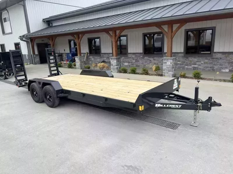 2026 Hillcrest Trailers 7x20 Equipment Trailer 9990# GVW * 6000# AXLES * STAND UP RAMPS * D-RINGS/STAKE POCKETS * ADJUSTABLE COUPLER * DROP LEG JACK * CHARCOAL POWDER COAT
