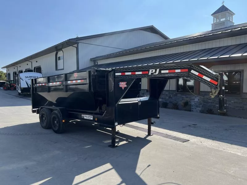 USED 2021 PJ Trailers 7X14 15,680 GVW ROLL OFF BIN DUMP TRAILER * 2 BINS * 