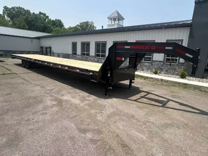2026 MAXXD 102x40' GSX Flatbed Deckover Trailer 16000# GVW * SLIDING RATCHET TRACK * SIDE TOOLBOX * 12" I-BEAM FRAME * 8000# AXLES * 17.5" RUBBER - 18 PLY * DUAL JACKS * FULL TOOLBOX * 8' SLIDE IN RAMPS * TORQUE TUBE * METALLIC GREY POWDERCOAT