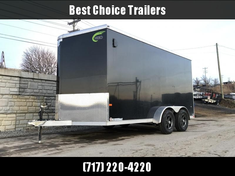 USED 2019 Neo 7x14 NAVR Aluminum Enclosed Cargo Trailer 7000# GVW * 7' HEIGHT UTV * RAMP DOOR * ALUMINUM WHEELS * PLASTIC VENTS USED 2019 Neo 7x14 NAVR Aluminum Enclosed Cargo Trailer 7000# GVW * 7' HEIGHT UTV * RAMP DOOR * ALUMINUM WHEELS * PLASTIC VENTS
