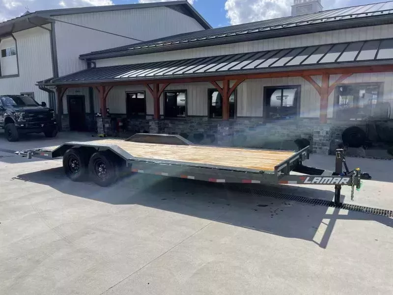 2026 Lamar 102x22' Car Hauler Trailer 14000# GVW * TOOLBOX * 4' DOVETAIL * WINCH PLATE * D-RINGS * REAR JACKSTANDS * CHARCOAL * 102" DECK * DRIVE OVER FENDERS