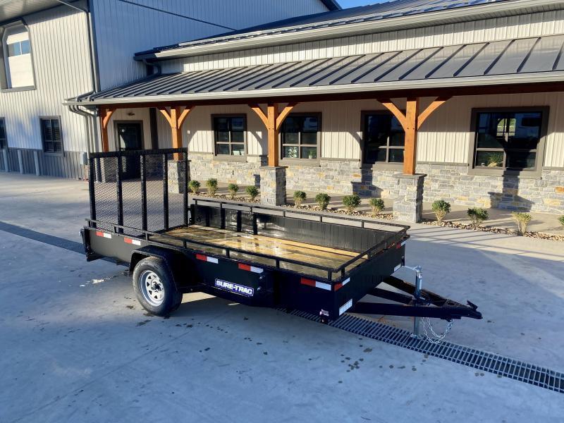 2025 Sure-Trac 6x12' Solid Side Utility Landscape Trailer 2990# GVW * 2X2" TUBE GATE C/M + SPRING ASSIST * FOLD FLAT GATE * TOOLESS GATE REMOVAL * SPARE MOUNT * PROTECTED WIRING * SET BACK JACK  * HD FENDERS * TUBE BUMPER * HIGH SIDE