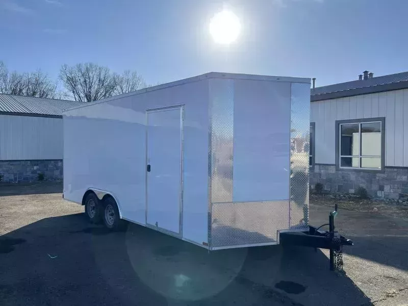 2026 Xtreme Cargo 8.5x16' Enclosed Car Hauler Trailer 7000# GVW * 7' HEIGHT UTV PKG * WHITE EXTERIOR * .080 POLYCOR SEMI-SCREWLESS * RV DOOR * PLYWOOD WALLS AND FLOOR * TUBE STUDS * D-RINGS * 6" TUBE FRAME