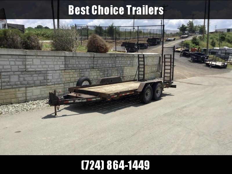 USED 2010 Hudson 7x16' 14790# GVW Equipment Trailer * STAND UP RAMPS * ADJUSTABLE PINTLE COUPLER * TOOLBOX * S[ARE WHEEL/TIRE * D-RINGS/STAKE POCKETS USED 2010 Hudson 7x16' 14790# GVW Equipment Trailer * STAND UP RAMPS * ADJUSTABLE PINTLE COUPLER * TOOLBOX * S[ARE WHEEL/TIRE * D-RINGS/STAKE POCKETS