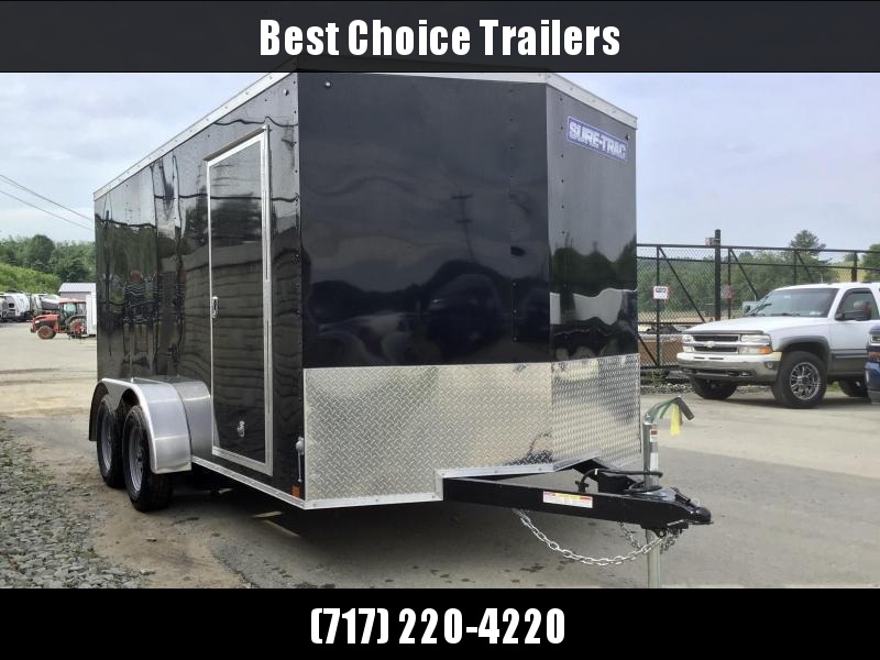 2021 Sure-Trac 7X14' Enclosed Cargo Trailer 7000# GVW * BLACK EXTERIOR * V-NOSE * RAMP DOOR * RV DOOR * 0.30 SEMI-SCREWLESS EXTERIOR * TUBE STUDS 2021 Sure-Trac 7X14' Enclosed Cargo Trailer 7000# GVW * BLACK EXTERIOR * V-NOSE * RAMP DOOR * RV DOOR * 0.30 SEMI-SCREWLESS EXTERIOR * TUBE STUDS