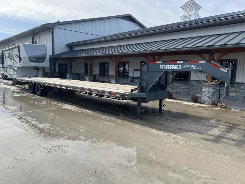 2025 Davidson Trailers 102X40 25,990 GVW Gooseneck Deckover Trailer * FULL WIDTH RAMPS * STAKE POCKETS & RUB RAILS * SLIDING WRINCH TRACK * TOOL BOXES *