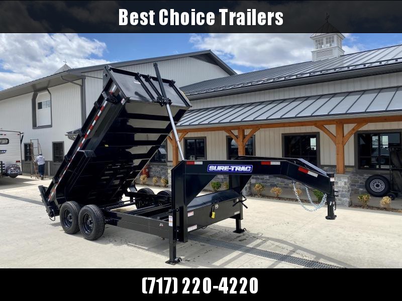 2022 Sure-Trac 7x14' 16000# Low Profile HD GOOSENECK Dump Trailer * TELESCOPIC HOIST * 8000# AXLE UPGRADE * DELUXE TARP KIT 2022 Sure-Trac 7x14' 16000# Low Profile HD GOOSENECK Dump Trailer * TELESCOPIC HOIST * 8000# AXLE UPGRADE * DELUXE TARP KIT