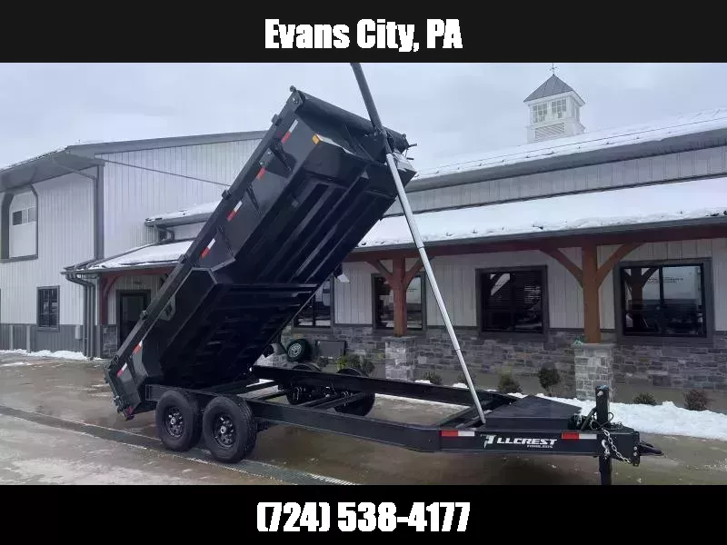 2026 Hillcrest Trailers 7x16' Dump Trailer 14000 GVW * 12-TON TELESCOPIC HOIST * OVERSIZE TOOLBOX * I-BEAM FRAME * 7GA FLOOR * DELUXE TARP KIT * HD TOP RAIL * HD ADJUSTABLE COUPLER * REAR STAB JACKS * 12" O.C. C/M 1759159815