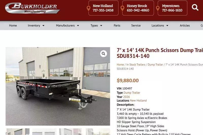 new Dump Trailers Punch Trailers  for sale, in Carlisle, PA Thumbnail 27