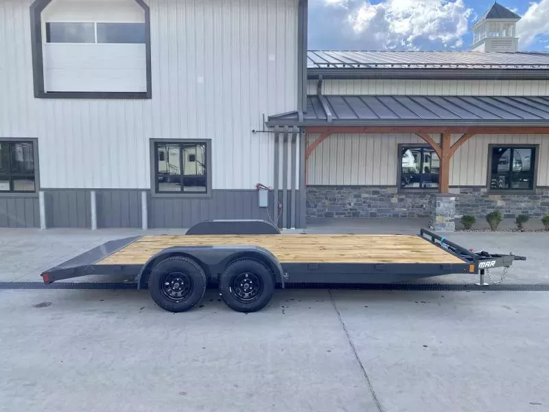 2025 Lamar 7x16 7000# Wood Deck Car Hauler Trailer * CHARCOAL * REMOVABLE FENDERS * EXTRA STAKE POCKETS * 5" CHANNEL FRAME * COLD WEATHER HARNESS * REAR RAMPS  gBjq8ucl1f00