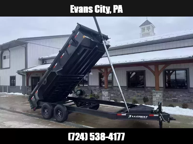 2026 Hillcrest Trailers 7x16' Dump Trailer 14000 GVW * 12-TON TELESCOPIC HOIST * OVERSIZE TOOLBOX * I-BEAM FRAME * 7GA FLOOR * DELUXE TARP KIT * HD TOP RAIL * HD ADJUSTABLE COUPLER * REAR STAB JACKS * 12" O.C. C/M 1762979471