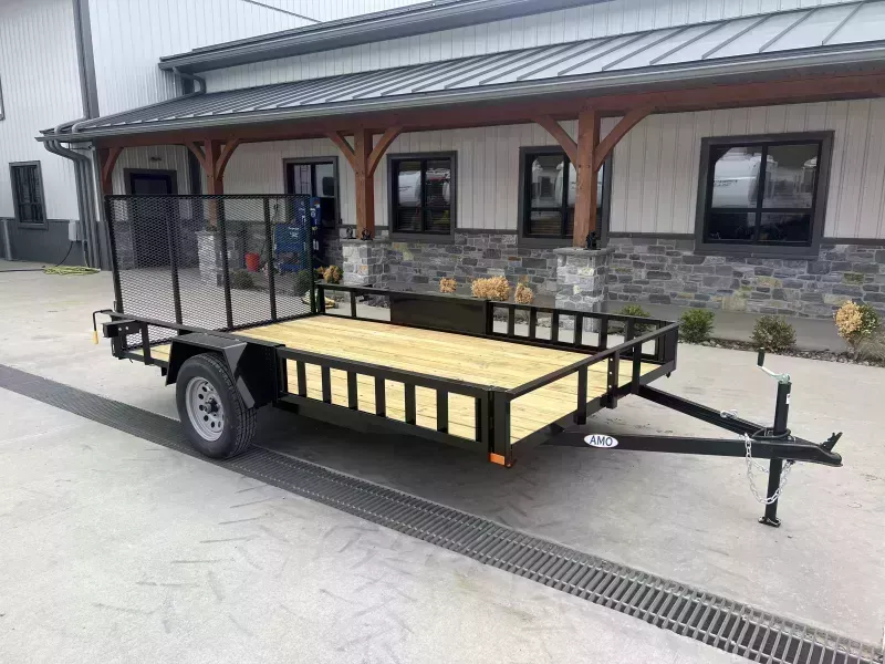 2026 AMO 7x12' Angle Iron Utility Landscape Trailer 2990# GVW w/ Gate * ATV RAMPS * FULL WRAP TONGUE * ALL LED LIGHTS