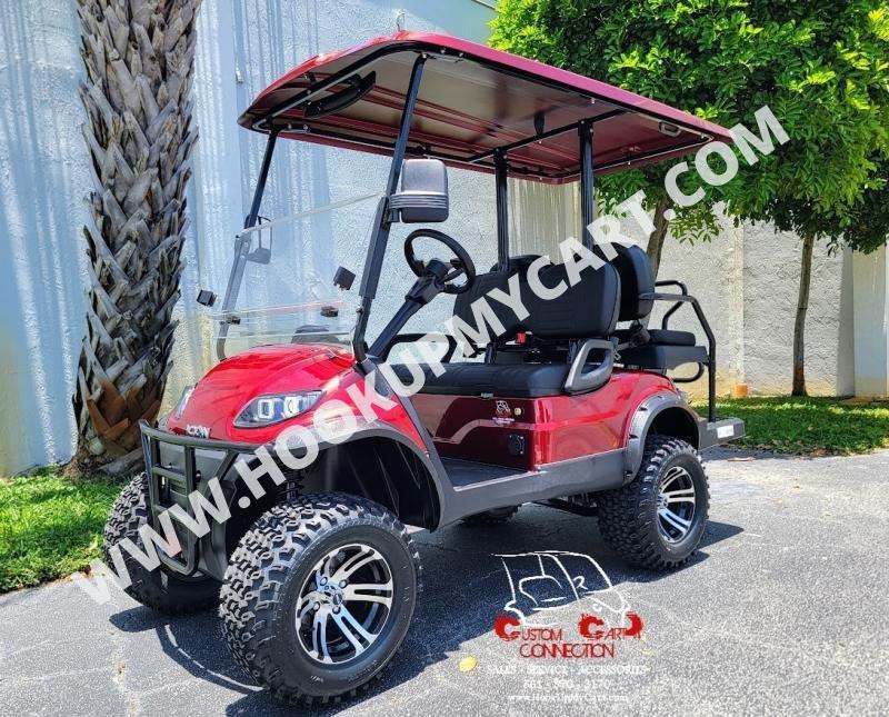 2022 ICON i40L Sangria Red Golf Cart Electric Vehicle 2022 ICON i40L Sangria Red Golf Cart Electric Vehicle