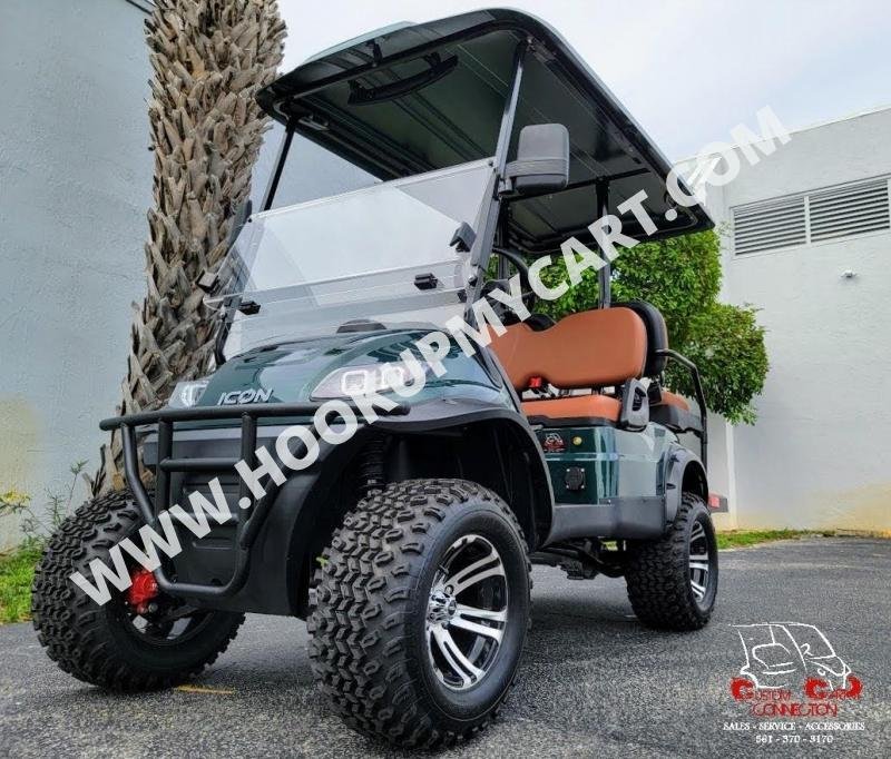 2023 ICON i40L Forest Green Golf Cart Electric Vehicles Custom Golf