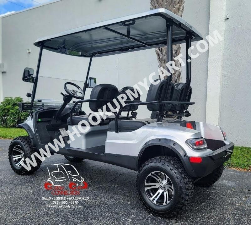 2022 ICON i40FL Silver Golf Cart Electric Vehicle Custom Golf Carts